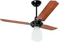 VENTILADOR DE TETO LUMI 127V PRETO LORENSID COM PÁS MOGNO MDF