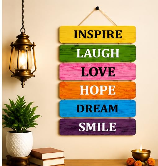 Image of Motivational Quote Wall Hanging for Home Decor | What You Think You Become, What You Feel You Attract, What You Imagine You Create MDF Wooden Wall Art | Office, Living Room & Meditation Decor (WH-40)