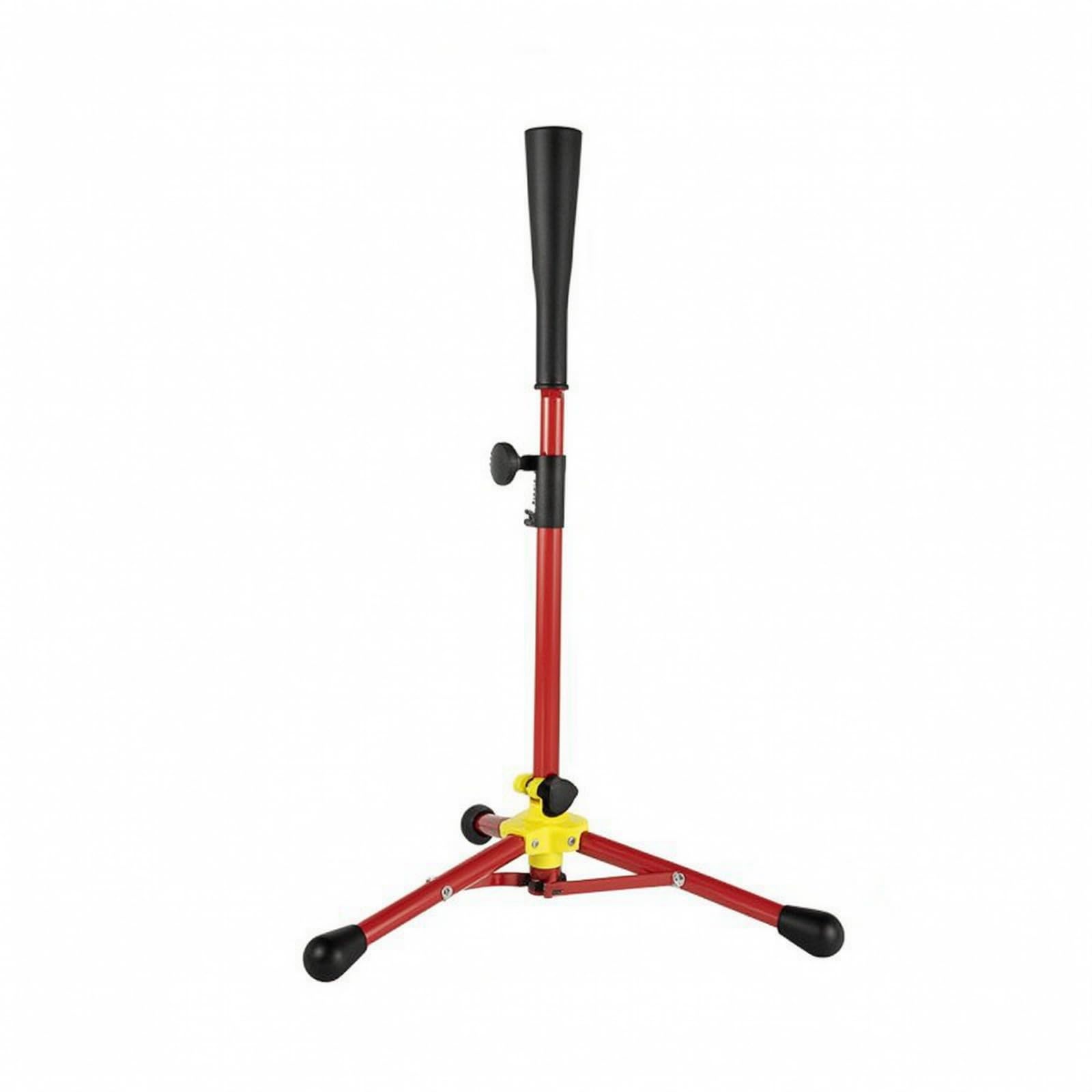 Harilla Baseball Trainingsständer Schlagtee Ballständer Schlaghilfe Trainingsgerät mit Verstellbarem Pfosten Und Festem Stativ, Rot, Erwachsenenmodell Ausziehbar 115cm