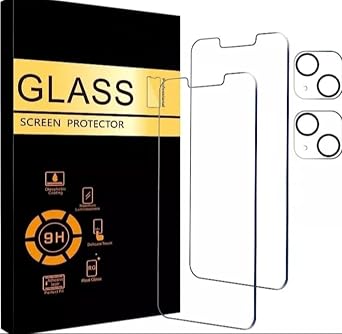 Tempered Glass Screen Protector + Camera Protector for iPhone 13, 14, 15, 2 Pack iphone 13 pro max