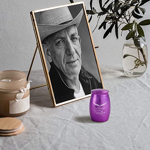 Image of Mini Purple Urn for Human Ashes for Female /Women /Girl Set of 4 | 4 Pack Small Memorial Urn for Ashes for Grandma /Mom /Mother - A Perfect Tribute & Gift for Families (2.7x1.7Inch,Aluminum)