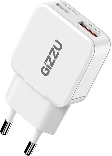 Gizzu 30W Power Delivery Dual Type-C-C Wall Charger, White