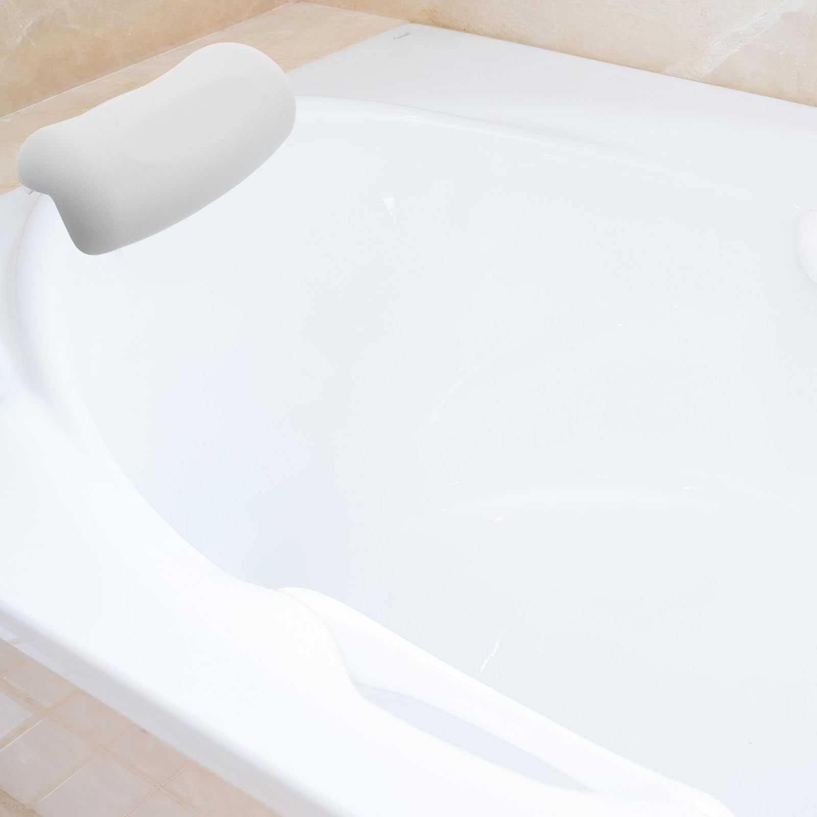 Cabilock Cuscino da Spa in Pu per Collo e Spalle con Ventose, Facile da Pulire, per Uso Domestico e Bagno