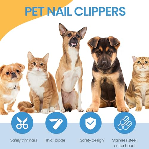 TULAMORIY Tijeras Cortaúñas para Perros y Gatos Profesional, Tijeras Profesionales, Acero Inoxidable con Protector, Incluye Lima para Uñas, Herramienta de Aseo para Mascotas - imagen 3
