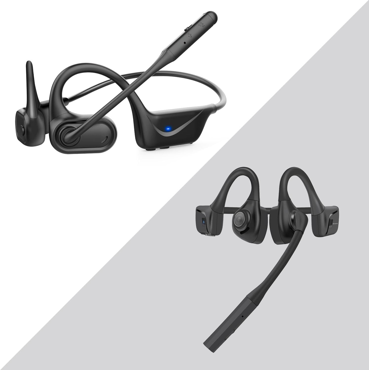 BANIGIPA Bluetooth 5.4 Headset with Microphone, Open Ear Headphones w/Mic, Wireless Earphones Noise Cancelling for HD Calling, Mute Button, Light & Comfortable Headset for Working Office Meeting