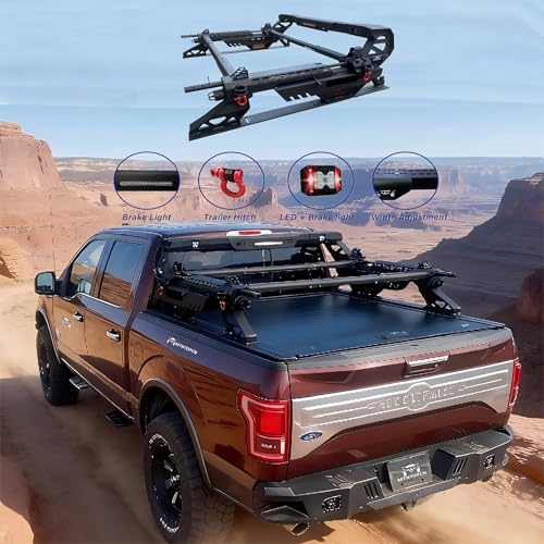 Image of Military Design Pickup Roll Bar Compatible with Ford F150 Raptor Jeep Gladiator Chevy RAM Toyota Trucks | Heavy-Duty Overland & Offroad 4x4 | Adjustable Width (Machine Gun Design Patent)