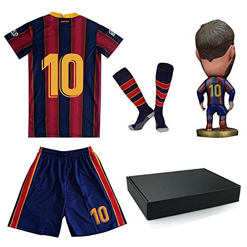 RIKPR New #10 Soccer Jersey for Boys Girls Youth Size Uniform with Doll and Sock Kids Football Shirt Gift Set (7-8year/size22)