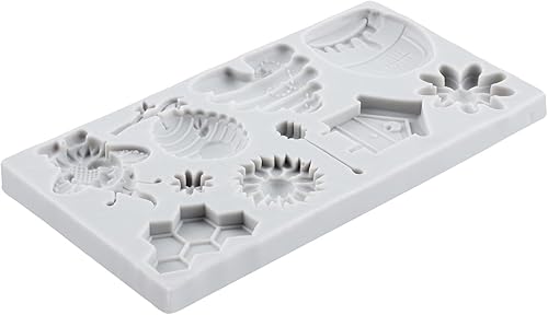 Miniatura 4 de Lingzhi Moldes de silicona de abeja para fondant de girasol, moldes de colmena de chocolate para decoración de pasteles, decoración de cupcakes,