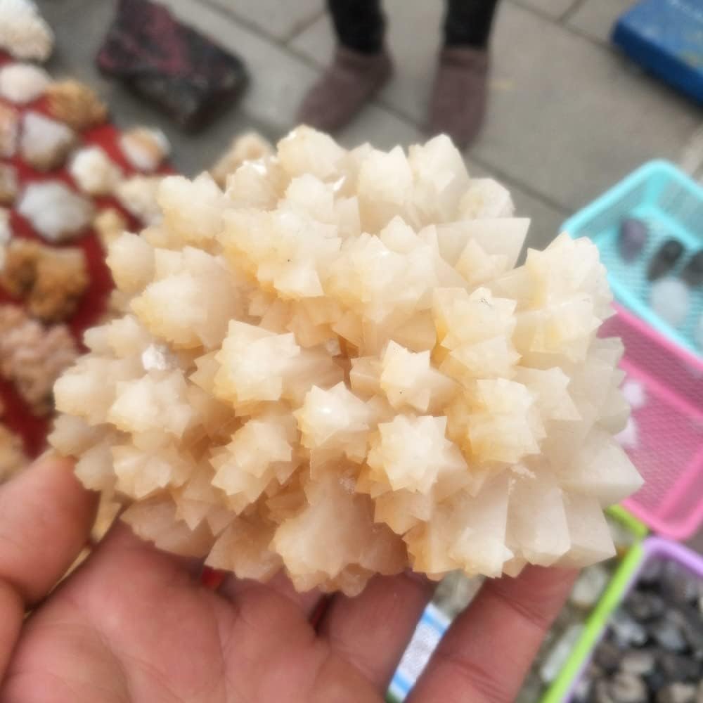 FIDEMM Natural Crystal Rough Natural Stone Calcite Crystal Flow Raw Quartz Point Selenite Rough Crystal Cluster Calcspar Minerals Specimen Healing