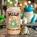 Fairy's Gift Frog Themed Cup, Cute 16 oz Frosted Iced Coffee Glass Cups w/Lids Straws, Mothers Day Birthday Funny Glass Tumbler Mug Stuff, Frog Gifts for Women Mom Wife Pregnant Friend Girlfriend Man