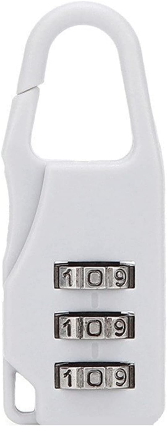 3 Combination Lock Dial Digits Code Number Password Padlock Travel Lock Luggage Lock Padlock Gym 1Pcs(White)