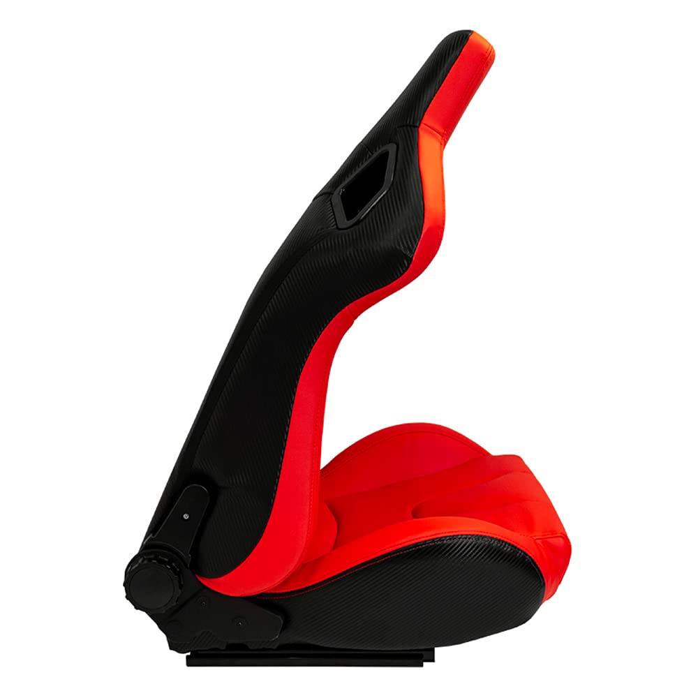 AutoStyle Siège baquet 'RK' - Rouge Simili Cuir - Dossier réglable - incl. glissières