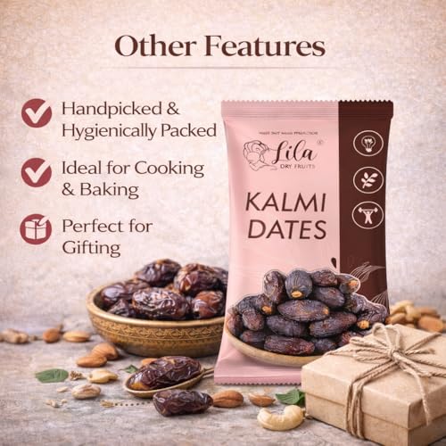 Image of LILA DRY FRUITS Kalmi Dates (400gram) Value Pack | Fresh, Tasty And Healthy Khajur | 100% Natural kajoor | High In Dietry Fibre, Rich in Iron No Preservatives & Added Sugar Perfect for Gifting