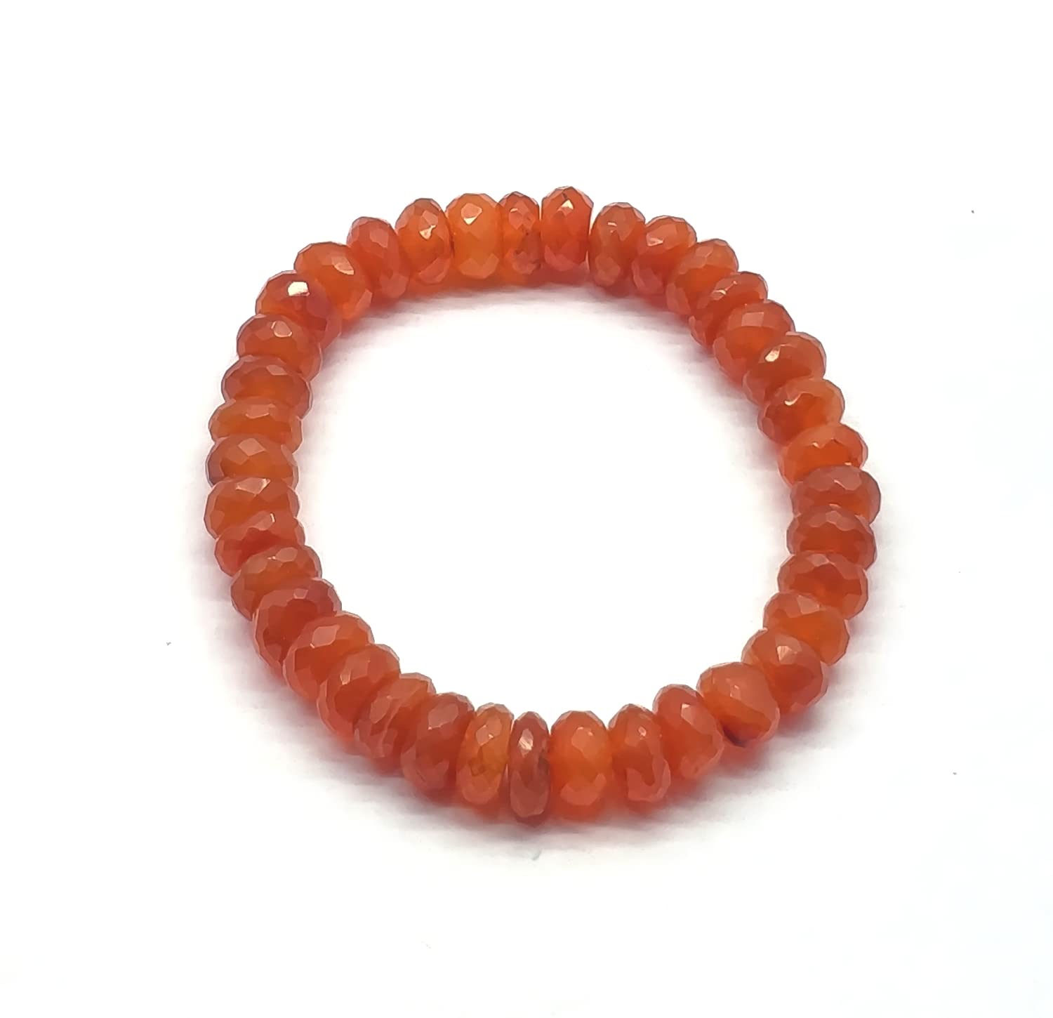 Bracelet perles cornaline 10mm facettées guérison lithothérapie - 3