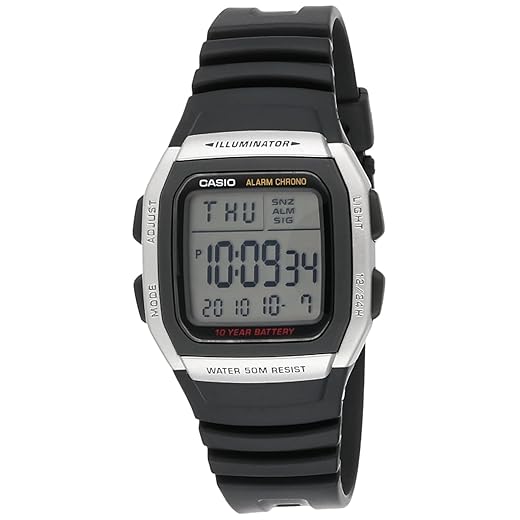 Relógio Masculino Casio Digital W-96H-1AVDF - Prata/Preto