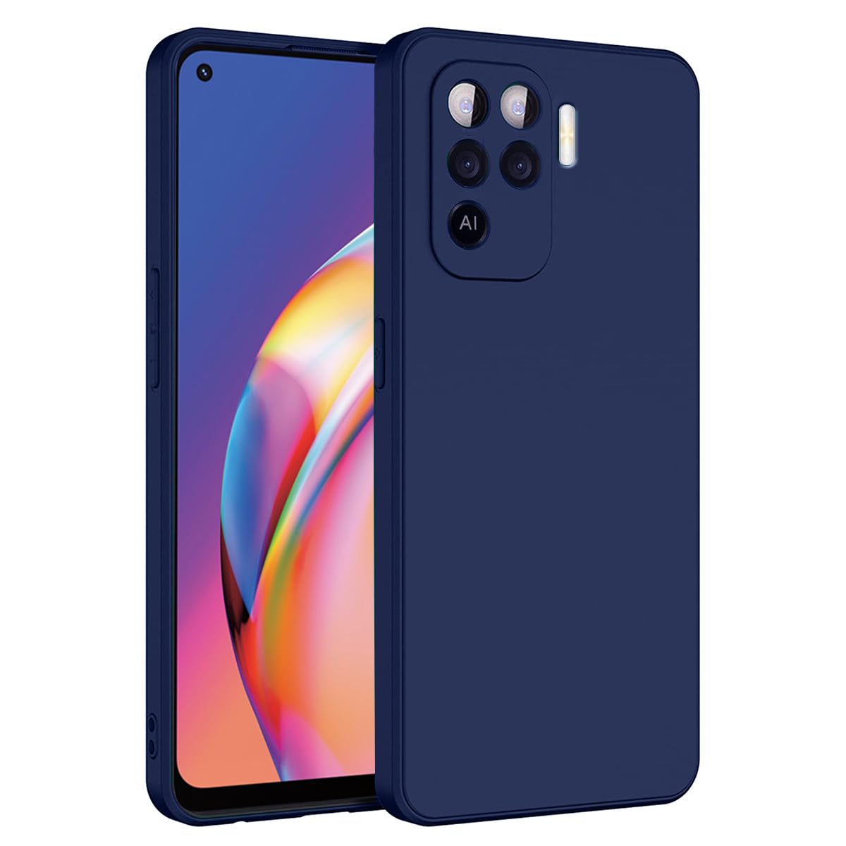 LIRAMARK Silicone Soft Back Cover Case for Oppo F19 Pro/Oppo A94 4G (Silicone Blue) (B0BBV8VNTK) Amazon Price History, Amazon Price Tracker