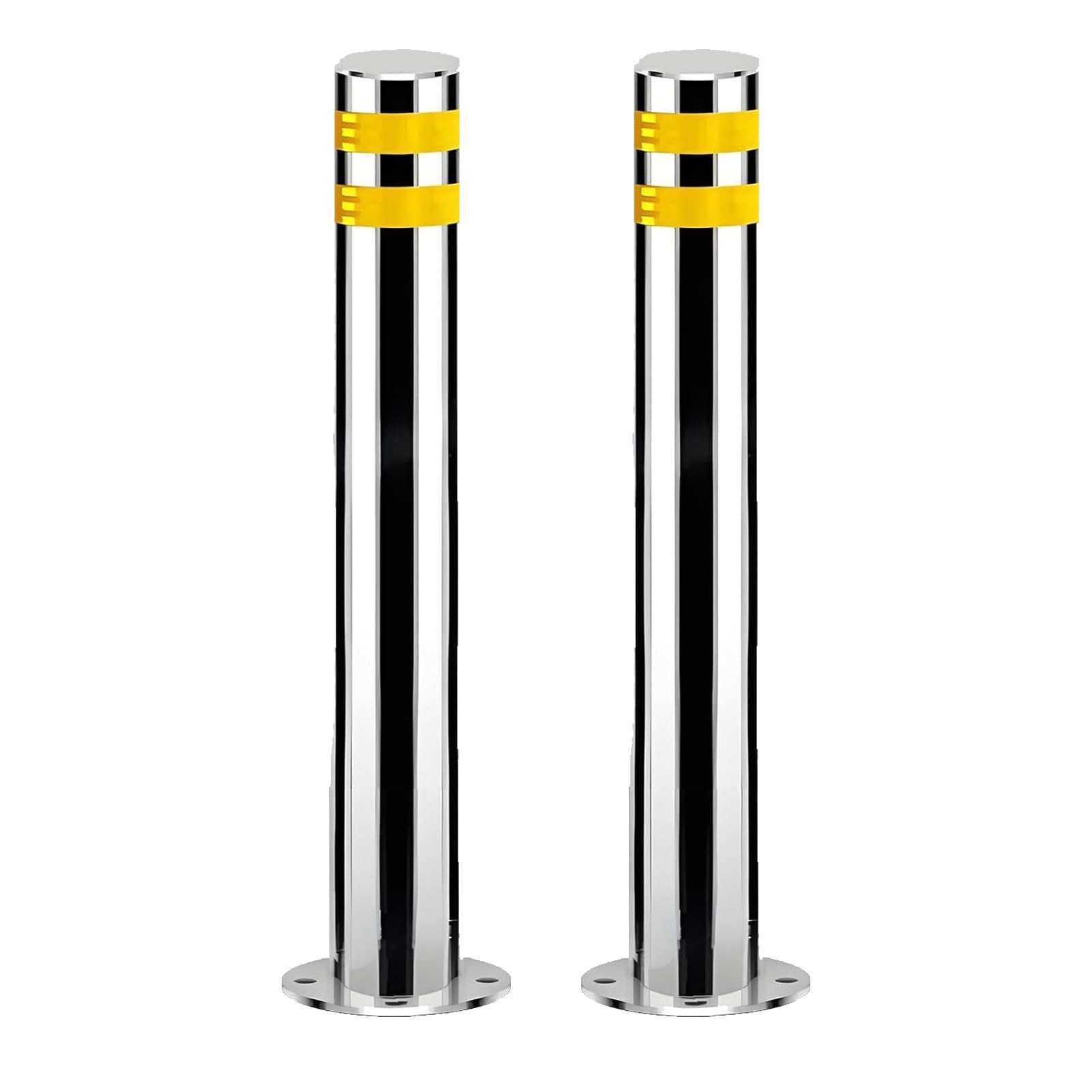HCZKIUJY Stainless Safety Bollard, Fixed Security Post Bollard, Parking Barrier Safety Bollard, Stainless Steel Parking Bollards For Driveway, Industrial Safety Bollards (60CM 2pcs)