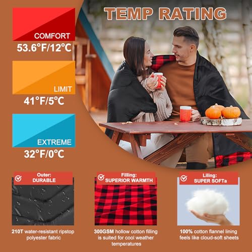 ETGLCOZY Doppelschlafsack Baumwolle Flanell Schlafsack 2 Personen – Ansicht 5