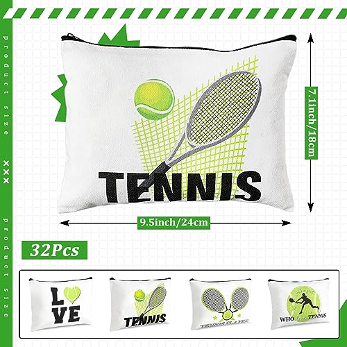 Sadnyy 32 Pcs Tennis Gifts Makeup Bag Zipper Portable Storage Cosmetics Case Inspirational Cosmetic Bags Travel Pouches Tennis Accessories for Women Lovers Players Coach Friend Sister2
