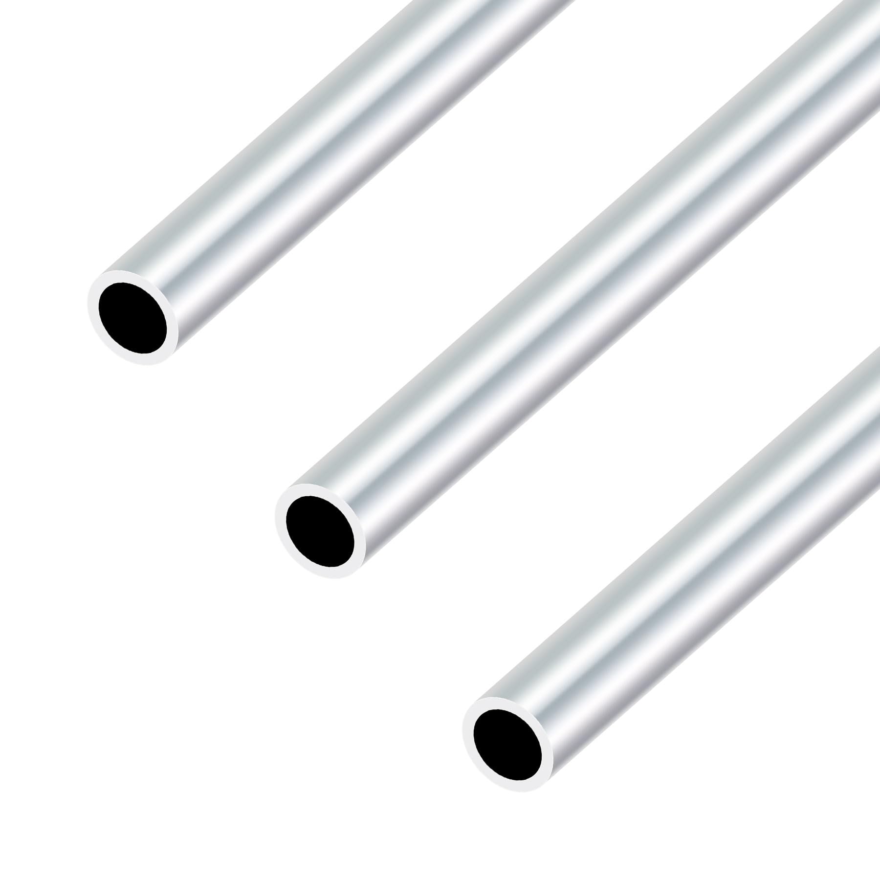 Imeistek Silver 6063 Aluminium Tubes,15Mm Od X 11Mm Id X 300Mm Length Seamless Aluminium Round Tubes For Diy Model,Industrial (3Pcs)