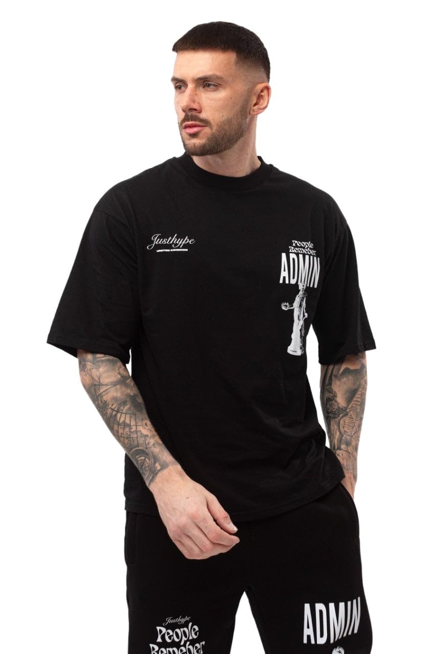 Hype Justhype Mens Black Admin T-Shirt