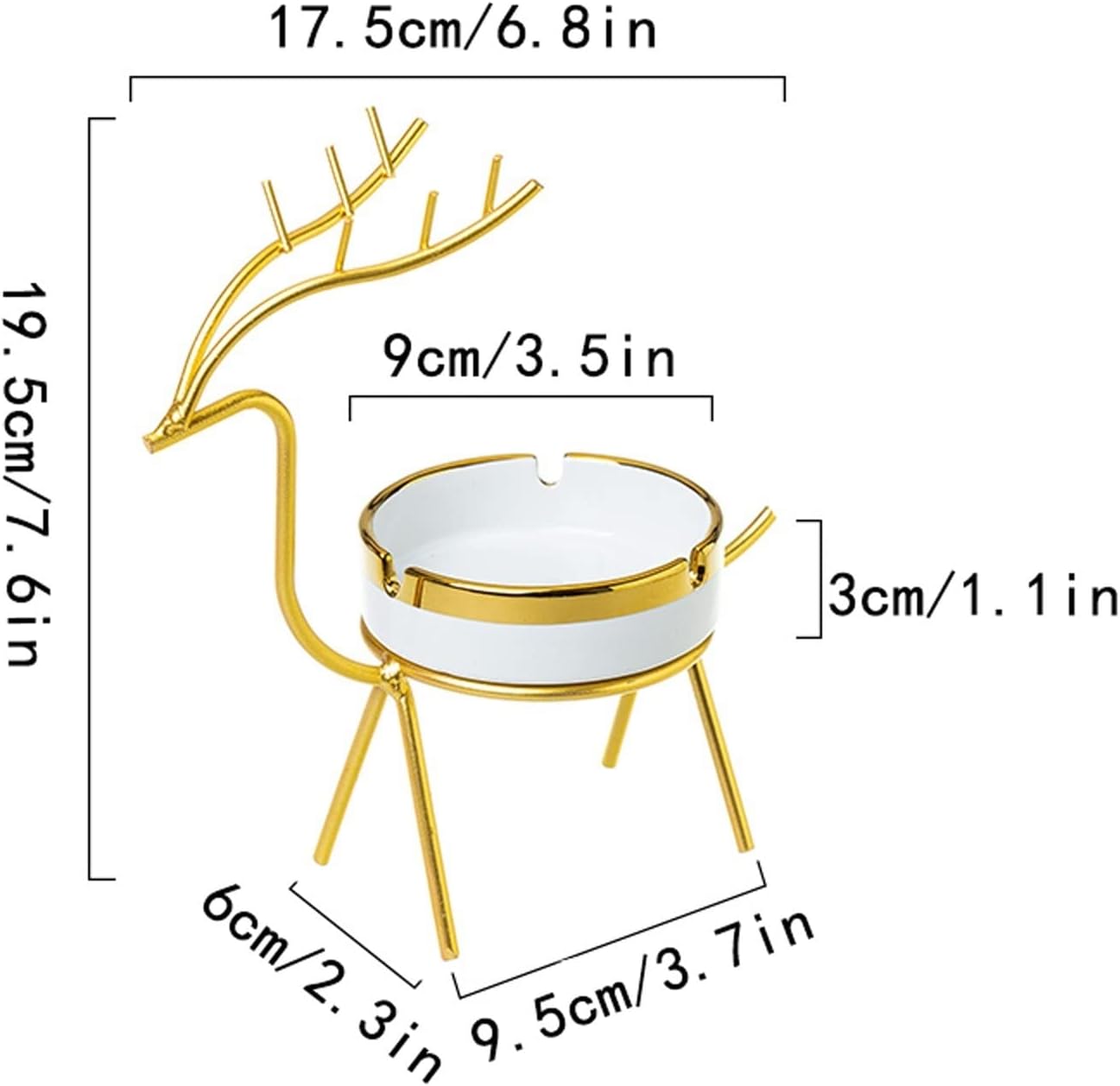 Home Ashtray Ceramic Cigarette Ashtray, Outdoors Indoors Ash Tray, Desktop Smoking Ash Tray for Home Office Decoration Household ashtrays(D)