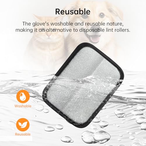 INABULETWO Statische Tierhaarentfernungshandschuhe, wiederverwendbar, elektrostatisch, Tierhaarentferner, Fellpflege-Handschuhe, Bürstenwerkzeug für Couch, Möbel, Teppich, Autositz, 2 Stück