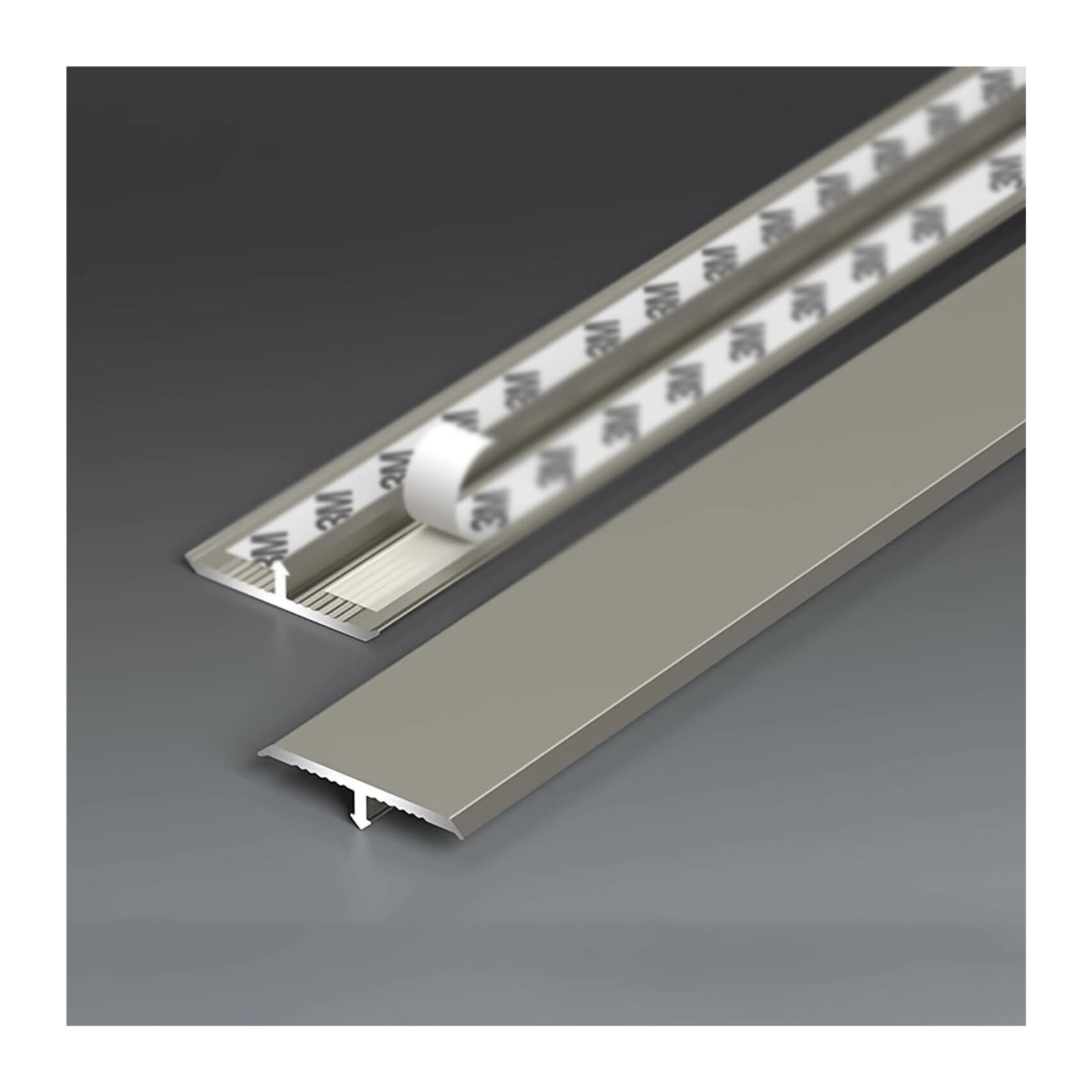 Door Threshold， Aluminum T Molding Trim， Transition Strip for Laminate Carpet Tile(25mm/1in)