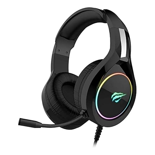 Havit HV-H2232d - Fone de Ouvido, Gamer, Iluminação RGB, com Microfone, Falante de 50mm, Conector 3.5mm