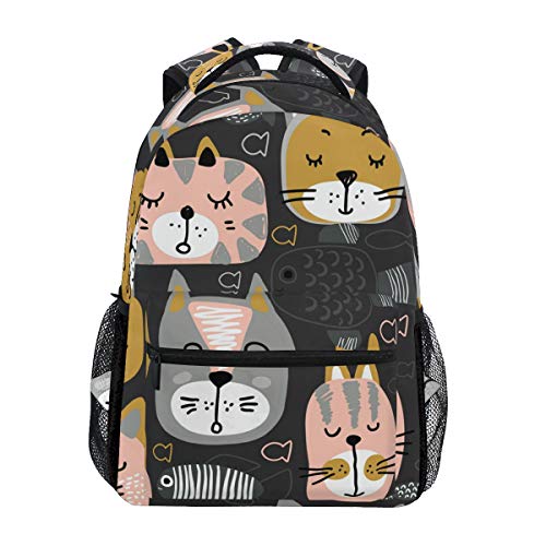 Mochila Escolar de Gatos de Dibujos Animados para niños niñas Bolsa de Viaje Bookbag