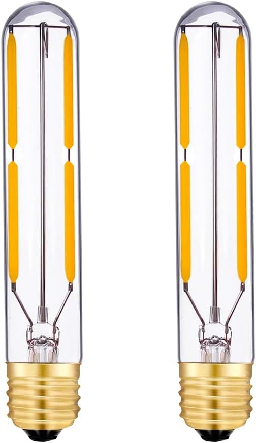 T20/T6.5 Dimmable 4W Tubular LED Tube Bulb E17 Intermediate Base, Appliance Light Bulbs 40 Watt Incandescent Equivalent, 2700K Warm White Edison Style for Exit Light Bulb,400LM- 2Pack