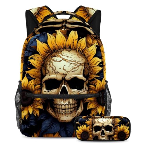 Sac à dos pour adolescents et étudiants - Ensemble multicolore motif tournesols