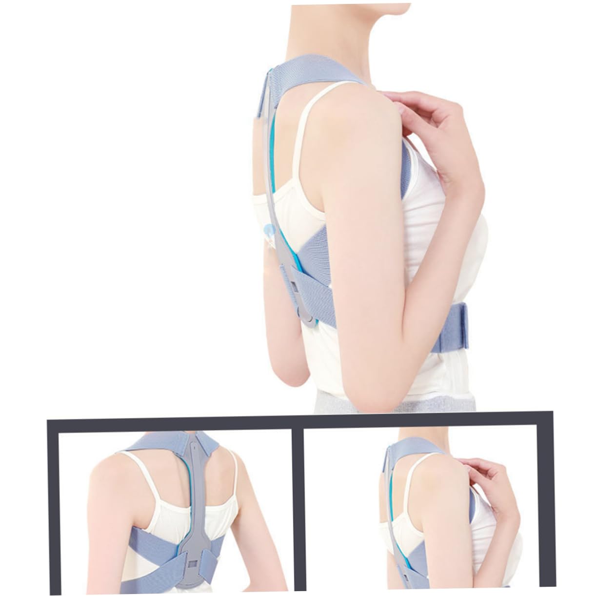 Didiseaon 2 Pcs Back Shoulder Belt Belts for Men Posture Belt Belts Posture Support Humpback Brace Waist Belt for Men Belt Humpback Support Belt Men Belt Woman Belts Grey