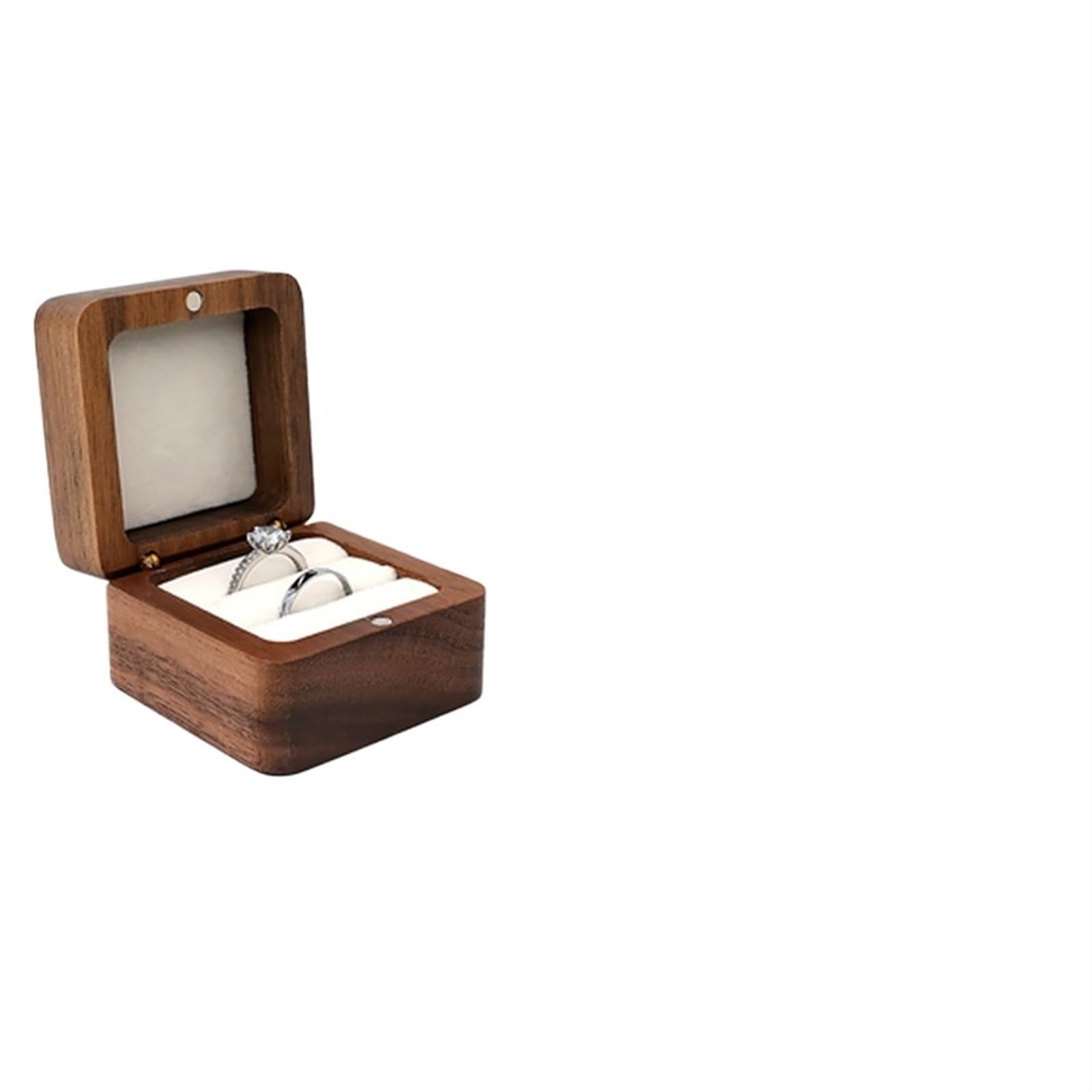 Ring Box Wooden Ring Box Jewelry Display Lover Holder Proposal Engagement Wedding Organizer(Color-C)