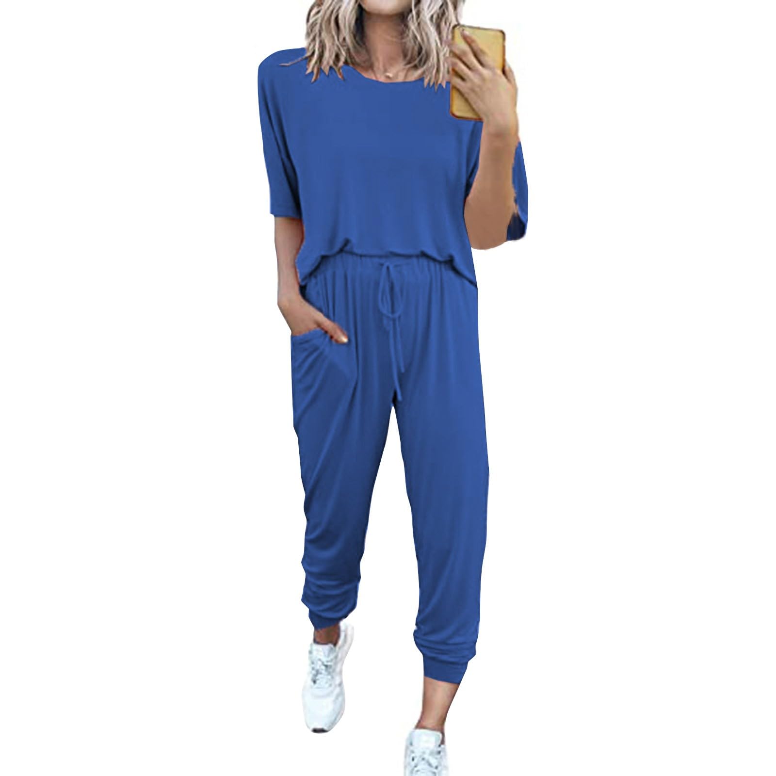 Loungewear for Women Athletic Clothing Sets Two Piece Jogger Set Long Sleeve Top and Bottom Jogger Lounge Sets