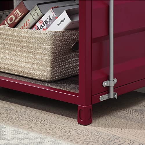 Iohomes Tubbard Modern 4-Shelf Steel Bookcase, Red #TOP4