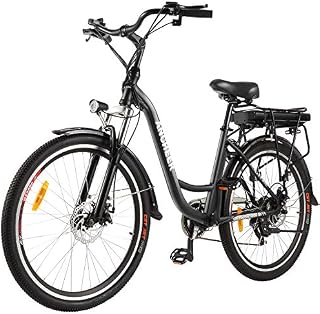ANCHEER 26" Electric Bike for Adults, City E-bike Cruiser with Removable 12.5Ah Battery Integrated in Rear Frame 30 Miles Range Dual Disc Brakes