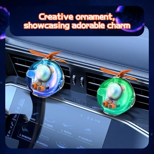 Image of Astronaut Design Car Air Freshener with 6-Color Auto Light Up & 4 Scented Pads - Light Fragrance, Decorative Auto Accessories
