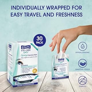 Dr. Fischer Tea Tree Eyelid Wipes - Gentle Eye Wipes for Everyday Eye Cleansing and Hypoallergenic Makeup Remover