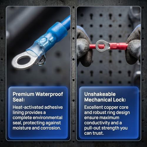 Conectores de anillo para cables impermeables con aislamiento térmico 90 piezas 3