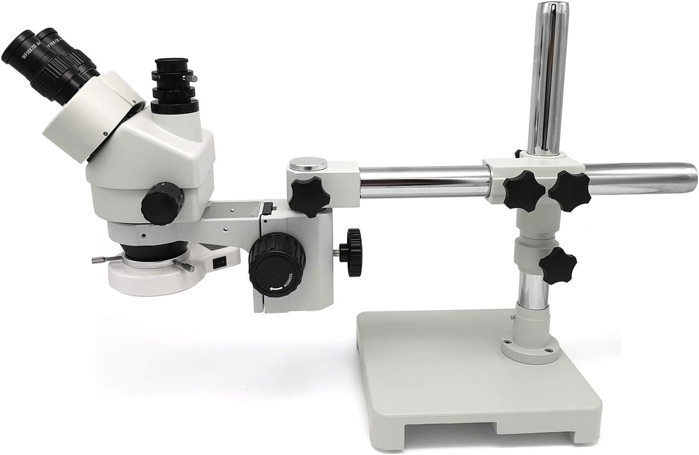 SWIFT S7 7X-45X Trinocular Stereo Microscope with Wide-Field 10X Eyepieces,0.7X-4.5X Zoom Objective Lens, Single-Arm Boom Stand, and 56-Bulb LED Ring Light