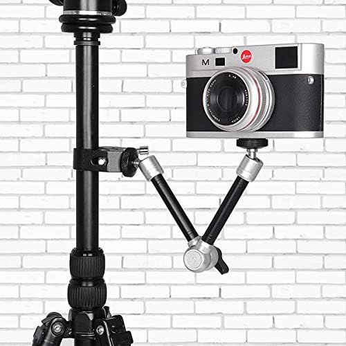 11" Heavy Duty Adjustable Robust Double Ball Head Articulating Friction Magic Arm w/ Non-scratch Fix Clamp Holder Mounts Kit for Gopro Hero 11 DSLR Mirrorless Time Lapse Camera Camcorder Smartphone
