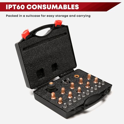Image of SILATU 23Pcs IPT60 Plasma Cutter Torch Consumables, .030'' /.045'' Cutting Torch Kit Plasma Cutter Accessories for Blowback Pilot Arc Plasma Cutter STC850P MAX, STC650P MAX, CUT55 NHF, CUT65DS