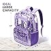 BORMELUN Transparent Backpacks with Lunch Box Sets (clear backpack & clear duoble lunch bag-purple)