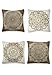 SUMGAR Fundas de cojínes Mandala de café Beige Fundas de cojínes de Boho Lino marrón Indio Fundas de Almohada Decorativos de Bohemio para Sala de Estar Sofá Cama Coche 45x45cm Paquete de 4