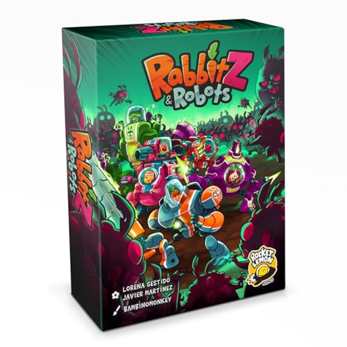 Rocket Lemon RabbitZ & Robots | Juego de Mesa Familiar y Divertido | Juego de Cartas De 1 a 5 Jugadores | A Partir de 10 Años | Defiende tu Huerto de Conejos Zombis
