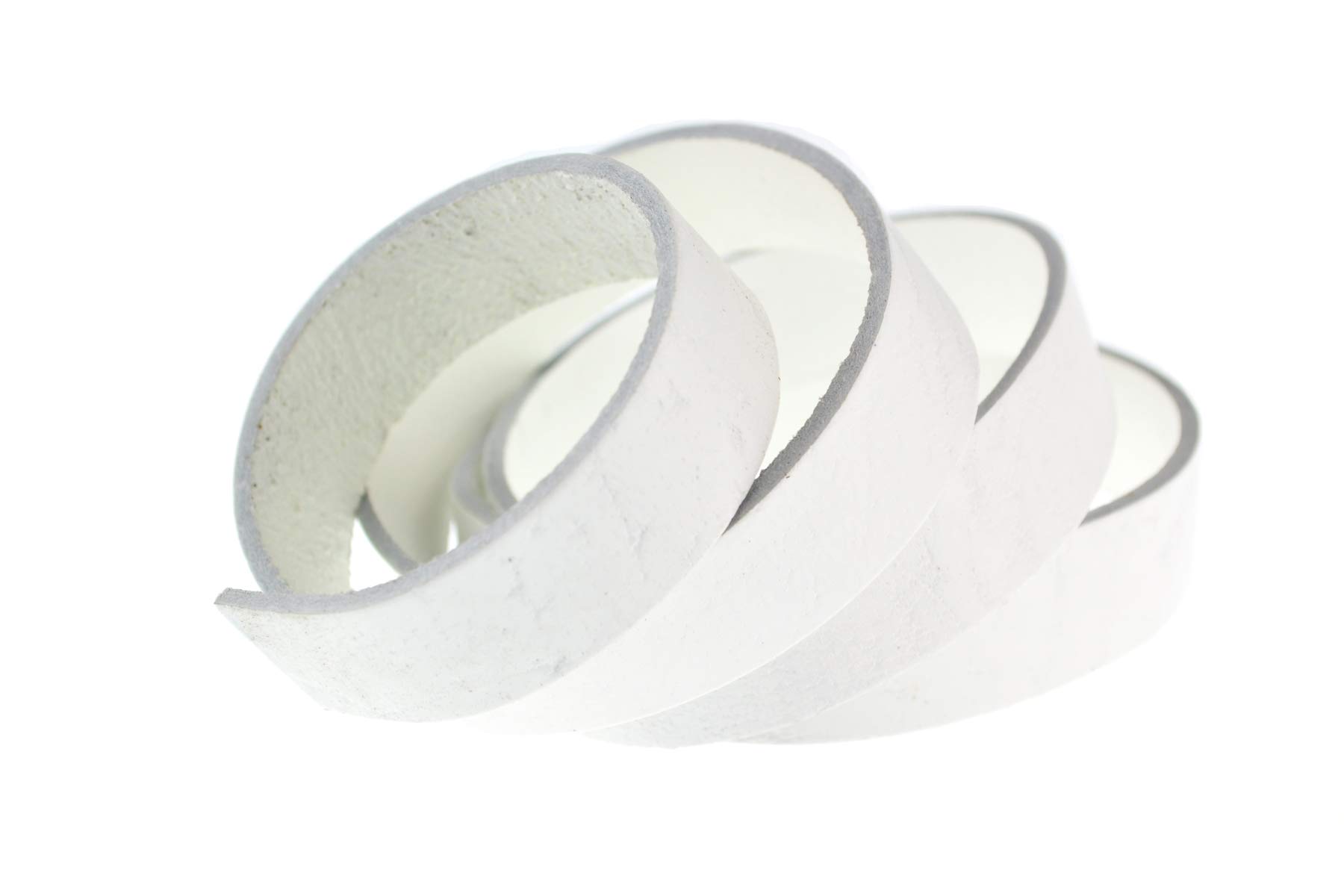 esnado Cinturino in pelle, piatto, larghezza 1 m, colore: a scelta (larghezza 40 mm, bianco), vera pelle, conciata al vegetale, gioielli, bracciali, artigianato, decorazioni, fai da te, medievale