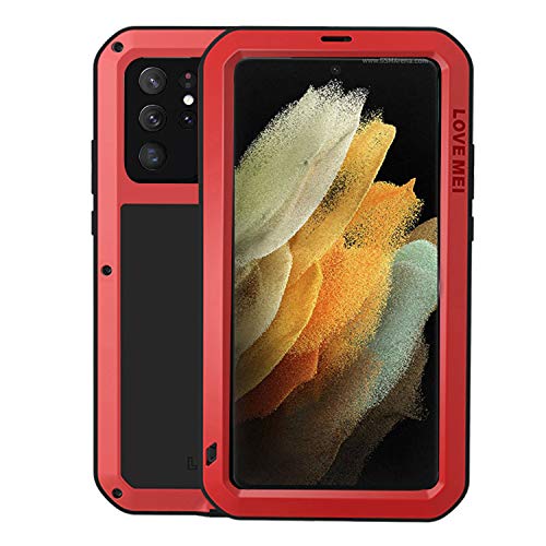Compatible with Samsung S22 Ultra 5G Metal Bumper Military Rugged Silicone Case Heavy Duty Armor Defender Full Cover Built-in Gorilla Glass Shockproof Dustproof Cover for S22 Ultra (Black)