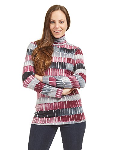 Image of Lock and Love Women's Turtleneck Top Lightweight Long Sleeve Slim Fit Pullover, Soft Rayon Stretch Layering Basic, S-3XL