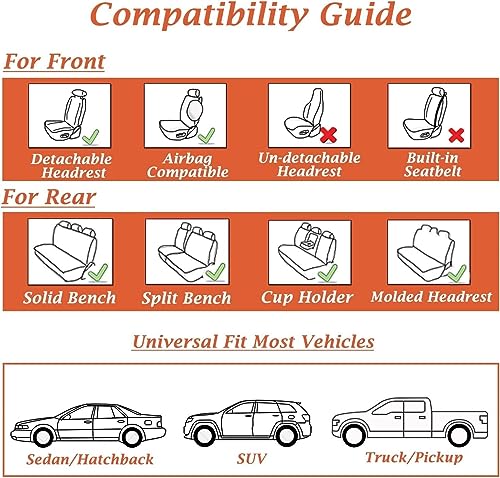 Image of Coverado Seat Covers, Car Seat Covers Front Seats, Leather Seat Covers for Cars, Car Seat Protector Waterproof, Black Car Seat Cushion, Front Carseat Cover Universal Fit for Most Cars Camo